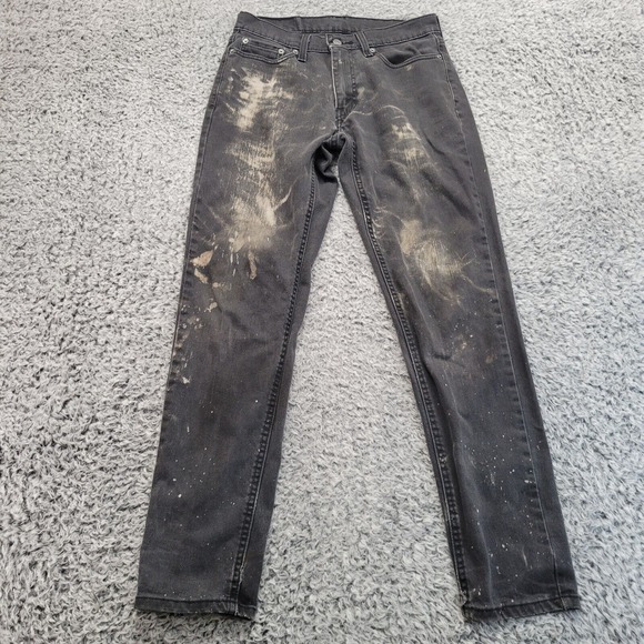 Levis 531 Jeans Mens 29x32 Black Thrashed Normcore Straight Grunge Rocker Chore - Picture 4 of 10